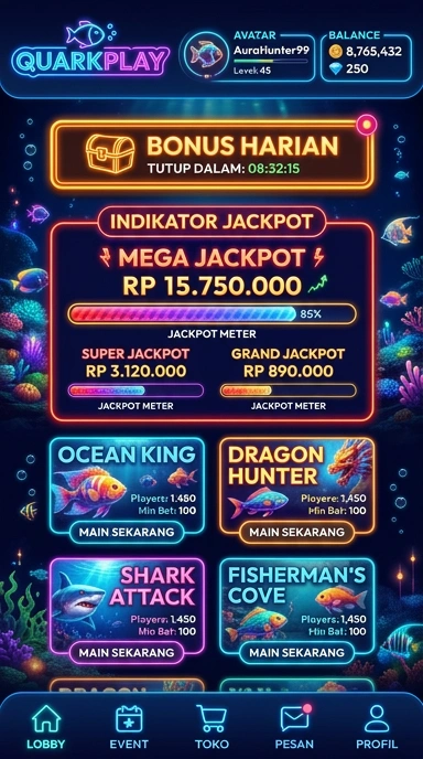 Layar utama quarkplay — antarmuka bersih setelah instalasi